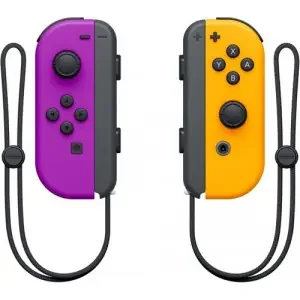 Nintendo Joy-Con Pair Neon Purple and Neon Orange Gaming Controllers