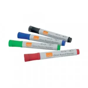 Nobo Glass Whiteboard Marker Assorted (4 Pack) 1905323