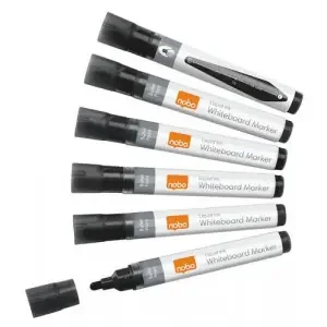 Nobo Liquid Ink Drymarker Bullet Tip Black (Pack 10) 1915377