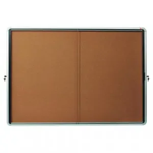 Nobo Premium Plus Cork Lockable Notice Board 18xA4