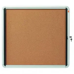 Nobo Premium Plus Cork Lockable Notice Board 6xA4
