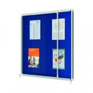 Nobo Premium Plus Felt Lockable Notice Board 12xA4 Blue