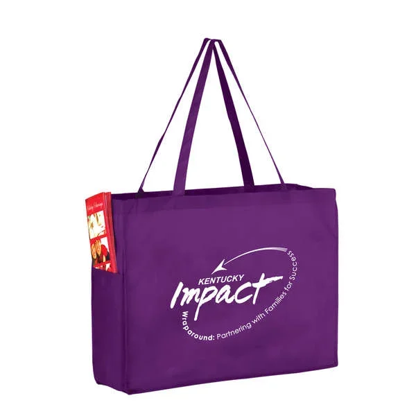 Non Woven over the Shoulder Tote Bag with Side Pockets