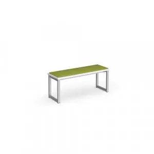 Otto benching solution low bench 1050mm wide with made to order upholstered seat pad – silver frame, white top