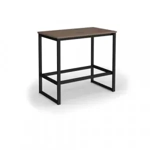 Otto Poseur benching solution dining table 1200mm wide – black frame, Barcelona walnut top
