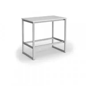 Otto Poseur benching solution dining table 1200mm wide – silver frame, white top