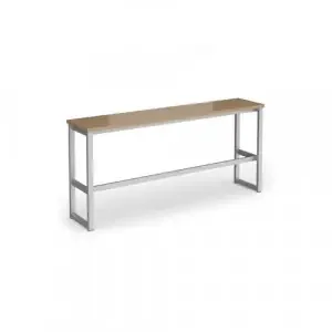 Otto Poseur benching solution high bench 1650mm wide – silver frame, Kendal oak top