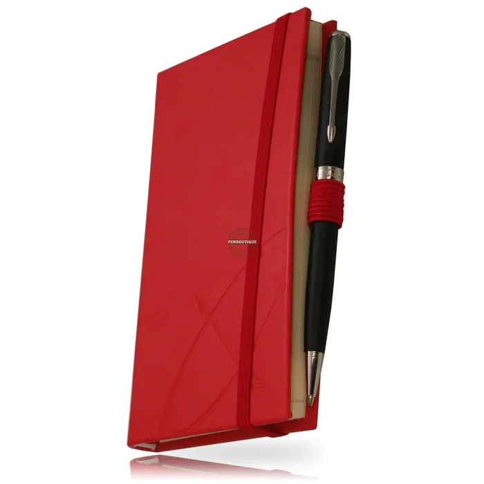 (Outlet) Parker Sonnet Matte Black CT Ballpoint/Red Notebook Gift Set