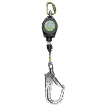 Peakworks 10 Ft Self-Retract Lifeline Fall Protection Galvanized Steel/Snap Hook