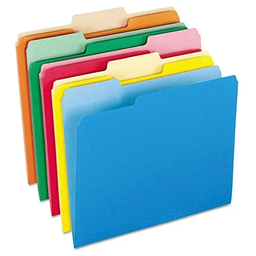Pendaflex 15213Asst File Folder, Ast 1/3 Tab Cut, Letter-Size, 100/Bx, Assorted