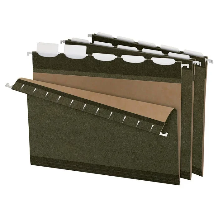 Pendaflex Ready-Tab Reinforced Hanging File Folders, Letter Size, 1/5 Cut Tabs, Standard Green, Pack of 25