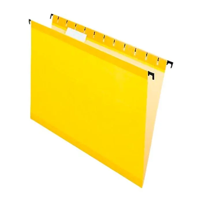 Pendaflex SureHook Hanging File Folder, Letter Size, 1/5 Cut Tabs, Yellow, Pack of 20