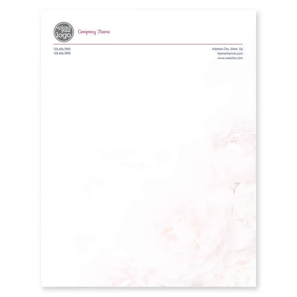 Peony Bouquet Letterhead 8-1/2×11