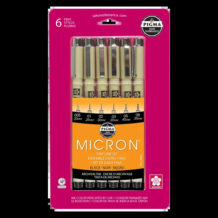Pigma® Micron® Black 6-pack
