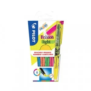 Pilot FriXion Light Erasable Highlighter Pen Chisel Tip 3.8mm Line Assorted Colours (Pack 6) – WLT572565