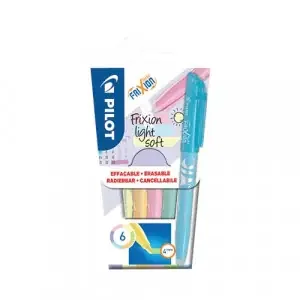 Pilot FriXion Light Soft Erasable Highlighter Pen Chisel Tip 3.8mm Line Assorted Pastel Colours (Pack 6) – WLT572572