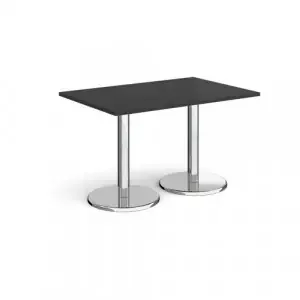 Pisa rectangular dining table with round chrome bases 1200mm x 800mm – Black