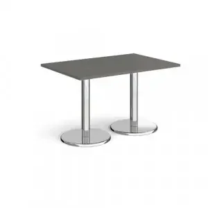 Pisa rectangular dining table with round chrome bases 1200mm x 800mm – Onyx Grey