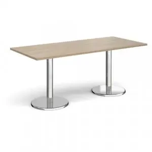 Pisa rectangular dining table with round chrome bases 1800mm x 800mm – Barcelona walnut