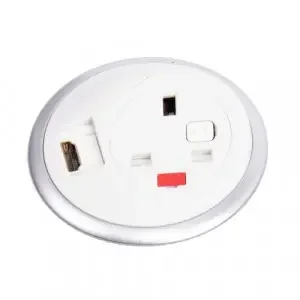Pixel in-surface power module with 1 x UK socket, 1 x HDMI socket – yellow