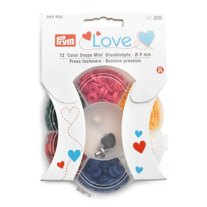 PL COLOR Snaps Mini box 9 mm 6 colors with tools 72pc
