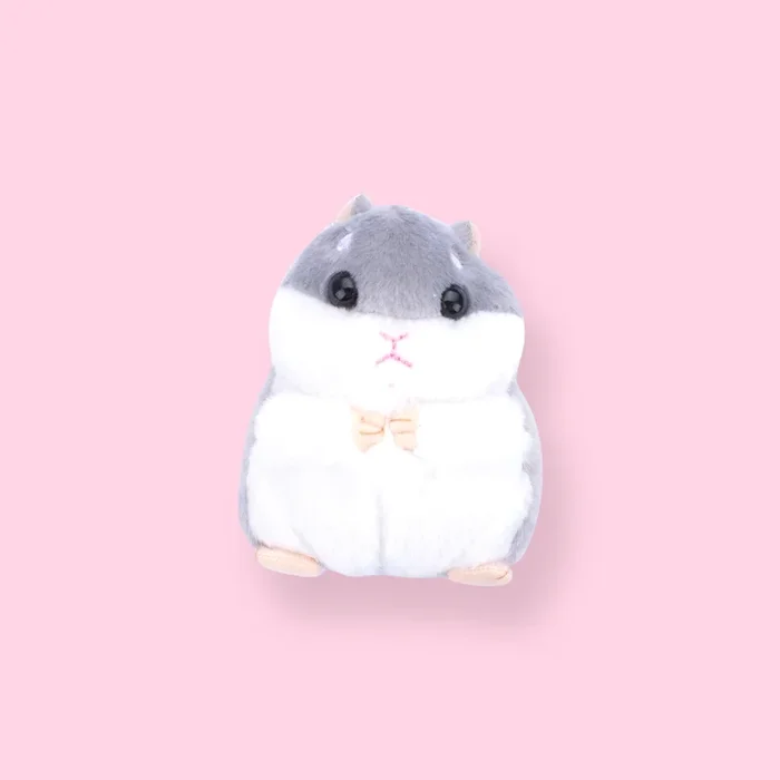 Plushy Gray Hamster Keychain