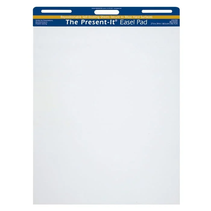 Present-It Recyclable Self-Stick Easel Pad, 27 x 34 Inches, 25 Sheets