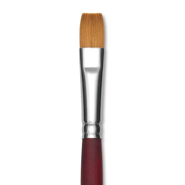 Princeton Velvetouch Series 3900 Synthetic Brush – Flat, Long Handle, Size 12