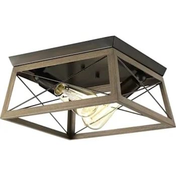 Progress Lighting Briarwood 2-Light Indoor Flush Mount, 12″, Antique Bronze