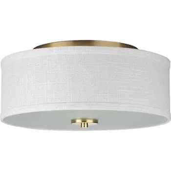 Progress Lighting Inspire 2-Light Indoor Flush Mount, 13″, Satin Brass