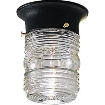 Progress Lighting Led Utility Lantern Black One-Light Flush Mount Fixture