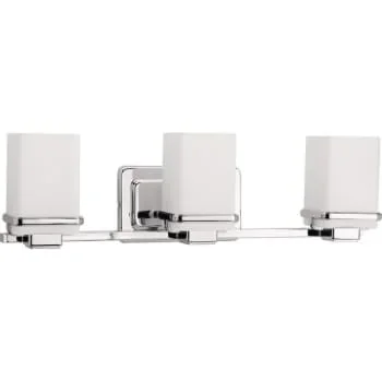 Progress Lighting Metric 22.25 In. 3-Light Incandescent Bath Vanity Fixture (Polished Chrome)