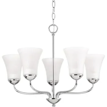 Progress Lighting® Classic 5-Light Indoor Chandelier (Glass) (P. Chrome)