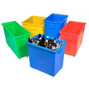 Proplaz Xtra Food Grade Polyethylene Bottle Skip; 185L; Red