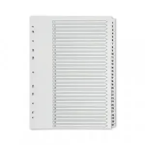 Q-Connect 1-31 Index Multi-punched Polypropylene White A4 KF01357