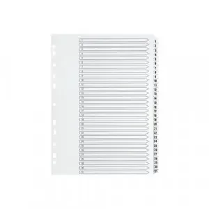 Q-Connect 1-31 Index Multi-Punched Reinforced Board Clear Tab A4 White KF01936