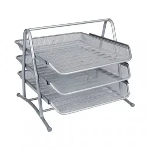 Q-Connect 3 Tier Letter Tray Silver KF00822