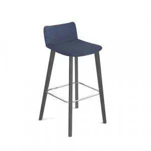 Remy fully upholstered high stool with black oak legs – made to order