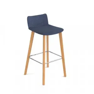 Remy fully upholstered high stool with natural oak legs – made to order