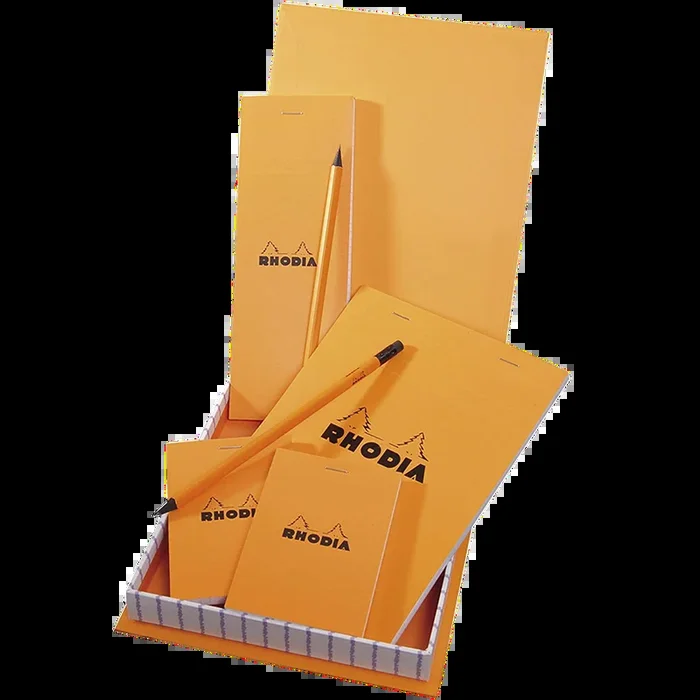 Rhodia Box Essential Orange(4 Punched Pads + 2 Pencils)