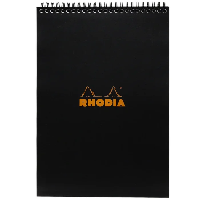 Rhodia No. 18 Top Wirebound A4 Notepad – Black, Lined