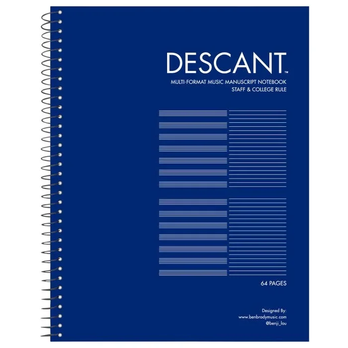 Roaring Spring Descant Music Notebook, 11 x 8-1/2 Inches, Ivory, 32 Sheets
