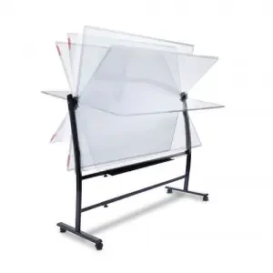ROCADA SKINWHITEBOARD Mobile Whiteboard Revolving Support (Complete with Double Sided Whiteboard 150x120cm) – Black