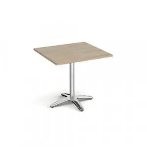 Roma square dining table with 4 leg chrome base 800mm – Barcelona walnut