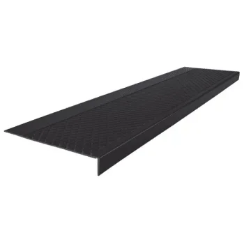 Roppe 12 X 3.5 Ft Black Diamond Rubber Square Nose Stair Tread