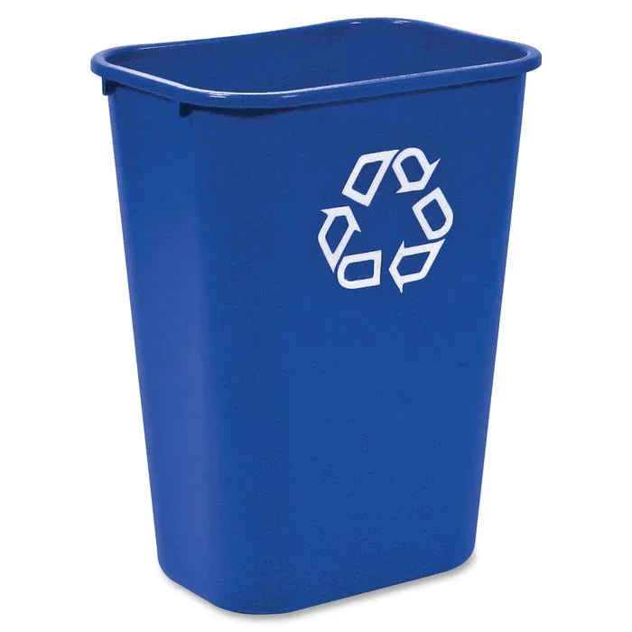 Rubbermaid Commercial Large Deskside Recycling Container, 41-1/4 Quart, Blue