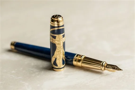 S.T. Dupont Ltd Edition Blue Vitruvian Man Fountain Pen