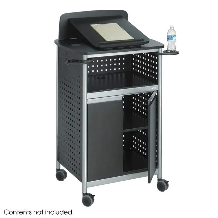 Safco Multi-Purpose Lectern, 28-3/4 W x 22 D x 49-3/4 H in, Black/Silver