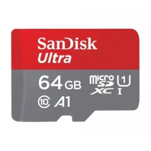 Sandisk Ultra 64GB A1 UHS-I U1 Class10 MicroSDXC Memory Card and Adapter