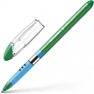 Schneider Slider Basic XB Ballpoint Pen Extra Broad Tip Green Ink with Rubberised Grip Zones (Pack 10) – 151204